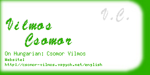 vilmos csomor business card